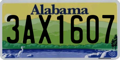 AL license plate 3AX1607