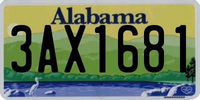 AL license plate 3AX1681