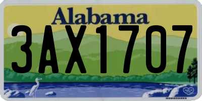 AL license plate 3AX1707