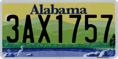 AL license plate 3AX1757