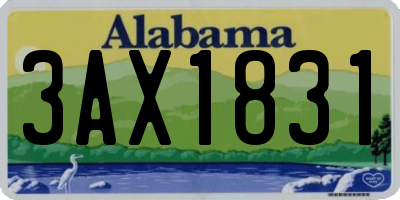 AL license plate 3AX1831