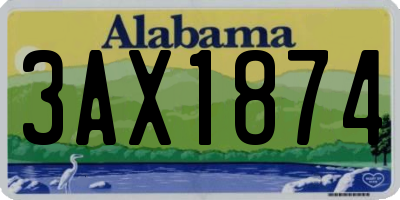AL license plate 3AX1874