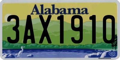 AL license plate 3AX1910