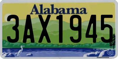 AL license plate 3AX1945