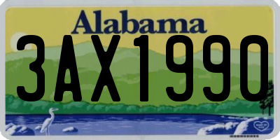 AL license plate 3AX1990