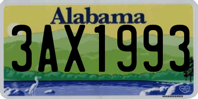 AL license plate 3AX1993