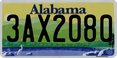 AL license plate 3AX2080