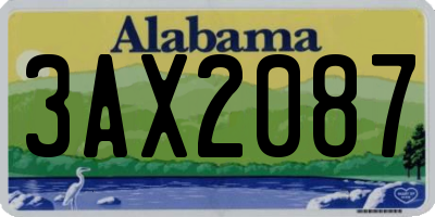 AL license plate 3AX2087