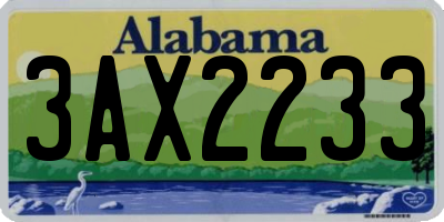 AL license plate 3AX2233