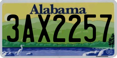 AL license plate 3AX2257