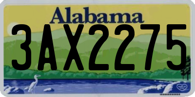 AL license plate 3AX2275