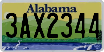 AL license plate 3AX2344