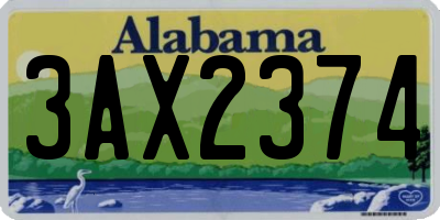 AL license plate 3AX2374