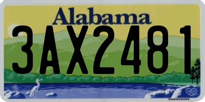 AL license plate 3AX2481