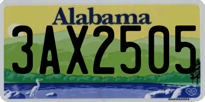 AL license plate 3AX2505
