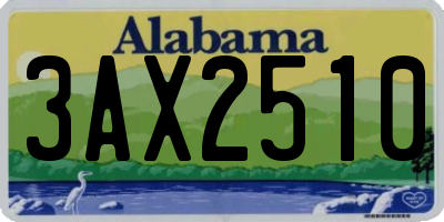 AL license plate 3AX2510