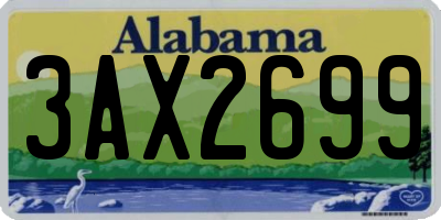 AL license plate 3AX2699
