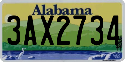 AL license plate 3AX2734