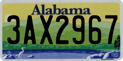 AL license plate 3AX2967