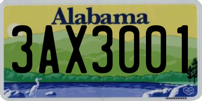 AL license plate 3AX3001