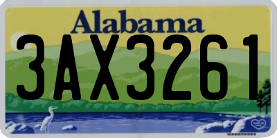 AL license plate 3AX3261