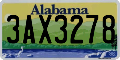 AL license plate 3AX3278