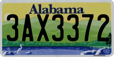 AL license plate 3AX3372