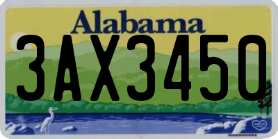 AL license plate 3AX3450