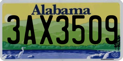 AL license plate 3AX3509