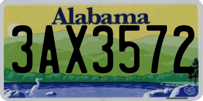 AL license plate 3AX3572