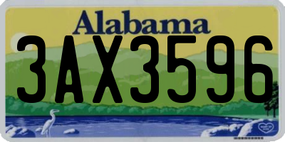 AL license plate 3AX3596