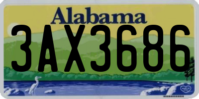 AL license plate 3AX3686