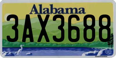 AL license plate 3AX3688
