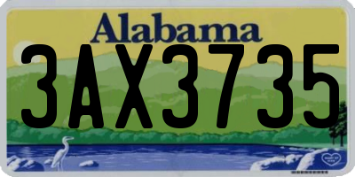 AL license plate 3AX3735