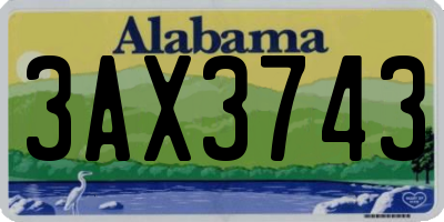AL license plate 3AX3743