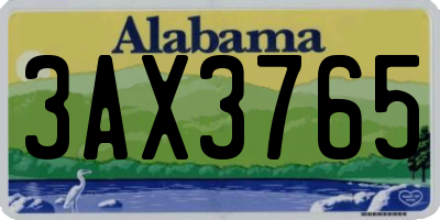 AL license plate 3AX3765