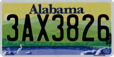 AL license plate 3AX3826