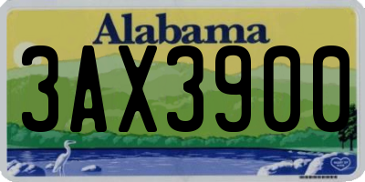 AL license plate 3AX3900