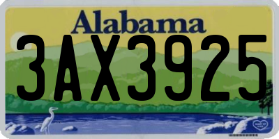 AL license plate 3AX3925