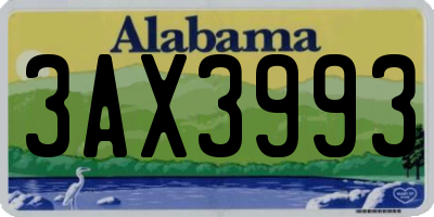 AL license plate 3AX3993