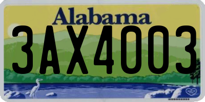 AL license plate 3AX4003