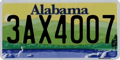 AL license plate 3AX4007
