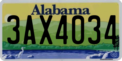 AL license plate 3AX4034
