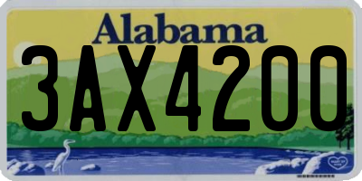 AL license plate 3AX4200