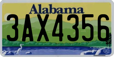 AL license plate 3AX4356