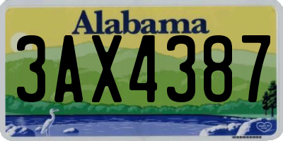 AL license plate 3AX4387