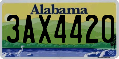 AL license plate 3AX4420