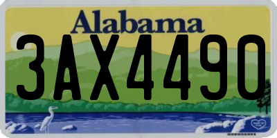 AL license plate 3AX4490