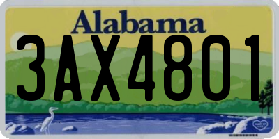 AL license plate 3AX4801