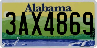 AL license plate 3AX4869